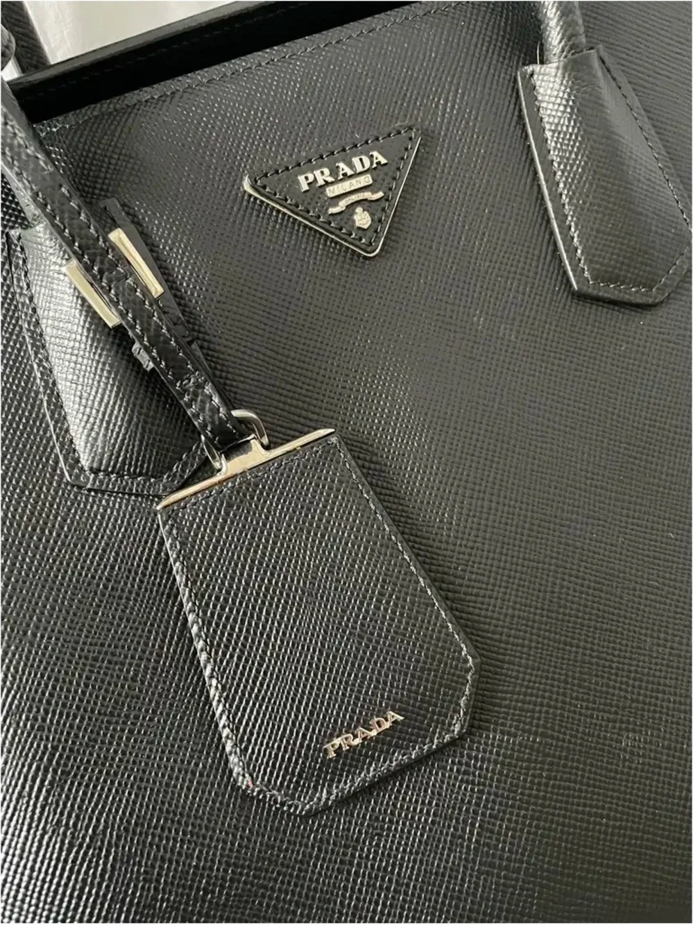 Prada Black Saffiano Leather Structured Tote